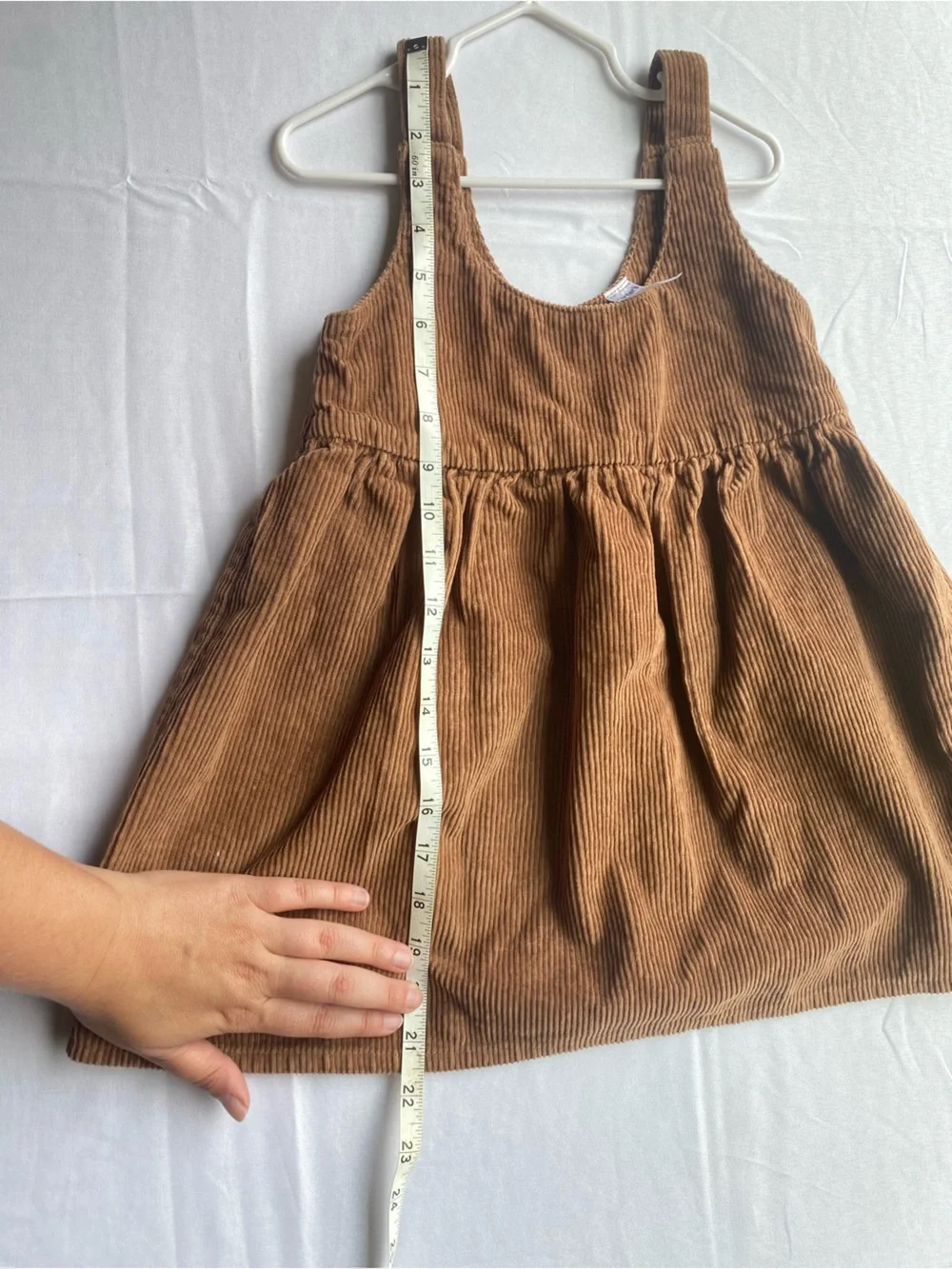 Carter's Girl’s Brown Corduroy Pinafore Overalls with Buttons on back